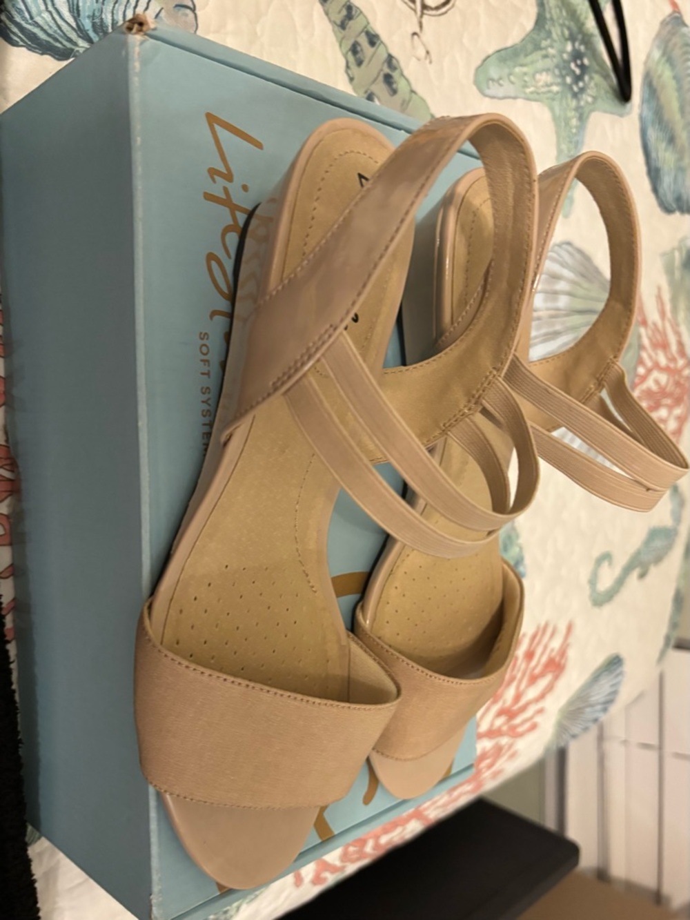 Life Stride Neutral Beige Open-Toe Slingback Sandals - Picture 4 of 6